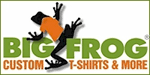Big Frog Custom T-Shirt Franchise. Take A Big Leap Foward With A Big Frog Custom T-Shirt Franchise. Own an Affordable, Retail Franchise Business That Features Green Products And Professional Hours. Big Frog Custom T-Shirts is a retail franchise specializing in custom-made T-shirts and apparel. We utilize a cutting-edge, eco-friendly system that allows us to print orders of one to 100 customized t-shirts.