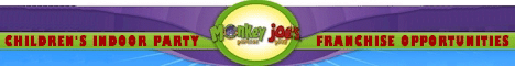 Monkey Joe's Childrens Party Franchise.  Monkey Joe's Kids Party Franchise is an indoor play center franchise for kids aged 2 - 12 with exciting, inflatable slides, obstacle courses & jumps and party rooms for all occasions.  While kids learn the value of exercise and getting along with others, they can enjoy wild, inflatable slides, obstacle courses and jumps and party rooms for all occasions.