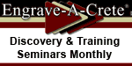Decorative Concrete Business - Concrete Repair Business - Concrete Franchise - Concrete Art Business - Concrete Resurfacing Business Franchise - Cement Repair Business - Concrete Refinishing Business.  Engrave-A-Crete Decorative Concrete Business Opportunity.  The Engrave-A-Crete Conversion System... It is an amazing transformation for existing concrete!  It is easy & no prior experience is needed. For existing concrete of any age, it is an impressive conversion to look like glossy polished marble, tile, antique bricks, flagstone, butterflies or hundreds of other patterns. The conversion changes the color of the concrete, then the pattern is actually engraved (scored, cut, sawed) into the existing hard concrete with specially designed tools doing the hard work.